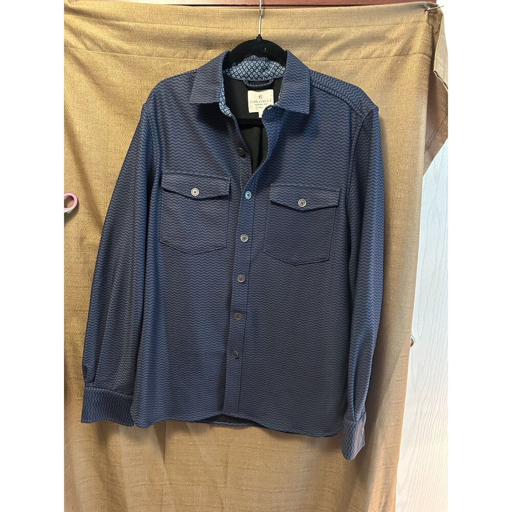 Con.Struct Mens 4 Way Stretch Zig Zag Button Down… - image 1